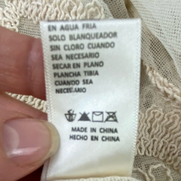 Forgotten Grace Beautiful Long Line Cardigan or Duster Sheer Cream Size Large - Picture 6 of 11